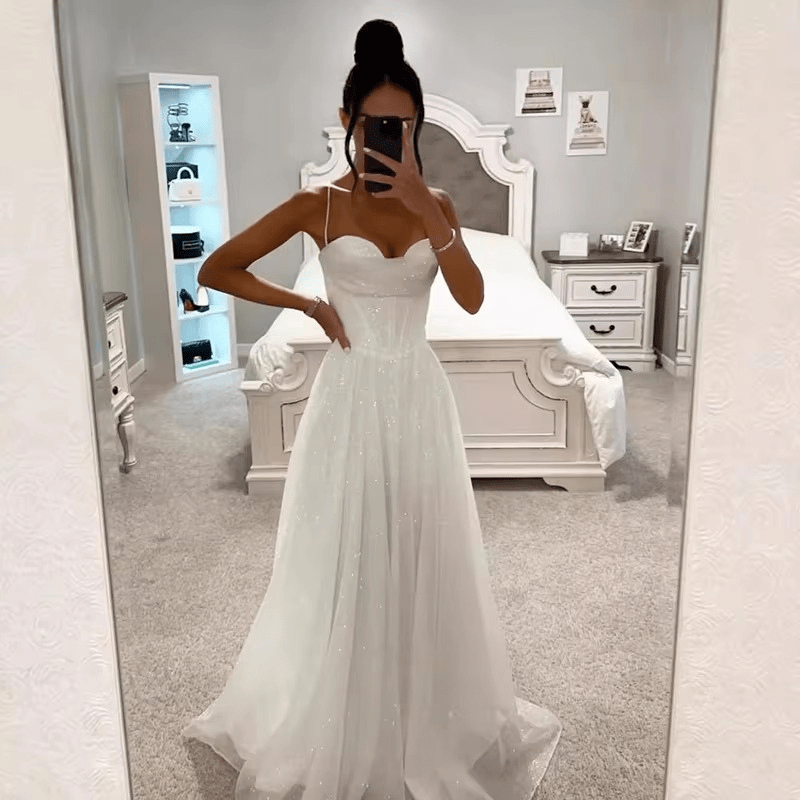 Angelika | Robe De Soirée Évasée Brillante Femme | Maxi - Elise Noir
