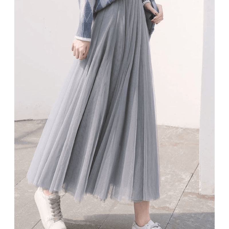Enora | Jupe Longue Fluide Femme | Taille Haute - Elise Noir