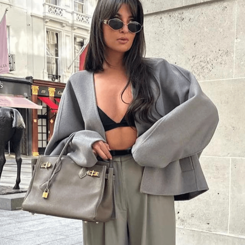 Morgana | Blazer Oversize Élégant Femme | Manches Larges - Elise Noir