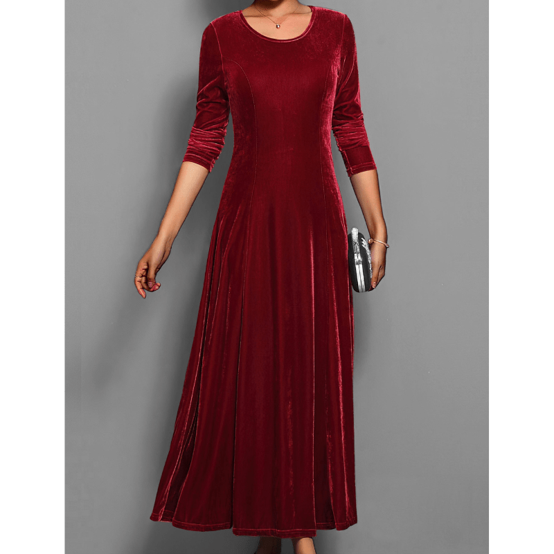 Nastia | Robe Longue À Manches Longues Luxe Pour Femme | Maxi - Elise Noir