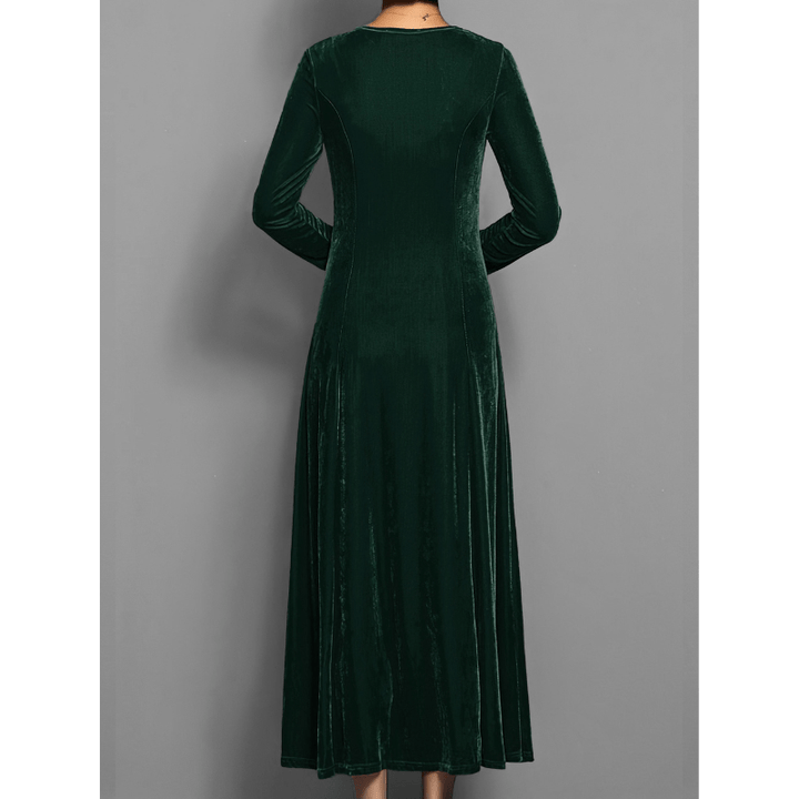 Nastia | Robe Longue À Manches Longues Luxe Pour Femme | Maxi - Elise Noir
